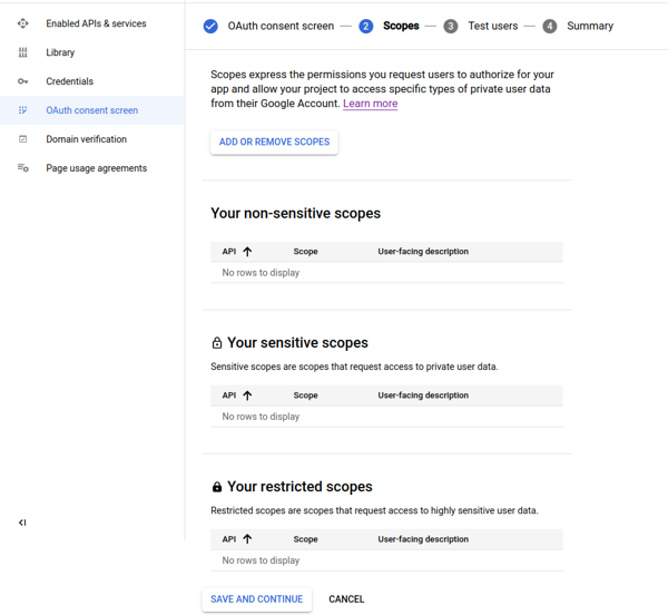 google cloud consent screen